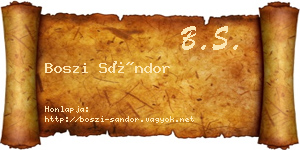 Boszi Sándor névjegykártya