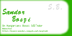 sandor boszi business card